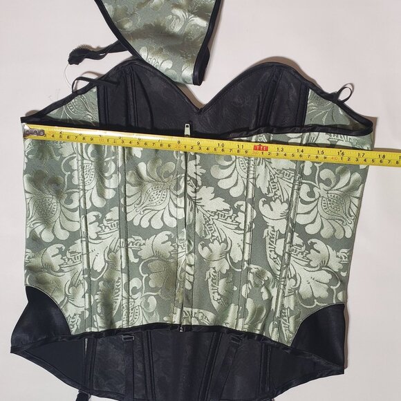 Bustier Corset Top Light Green, Size 38, Garters & Panties - Picture 6 of 7